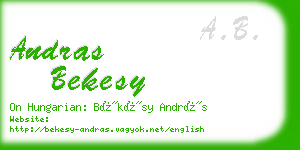 andras bekesy business card